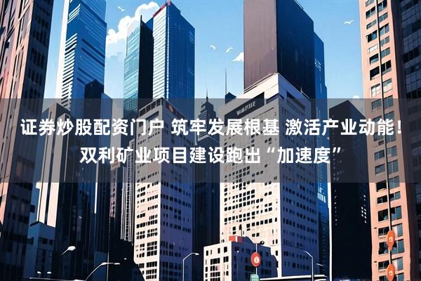 证券炒股配资门户 筑牢发展根基 激活产业动能！双利矿业项目建设跑出“加速度”