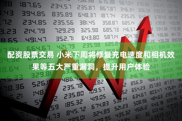 配资股票交易 小米下周将修复充电速度和相机效果等五大严重漏洞，提升用户体验