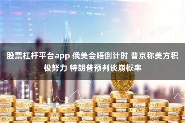 股票杠杆平台app 俄美会晤倒计时 普京称美方积极努力 特朗普预判谈崩概率